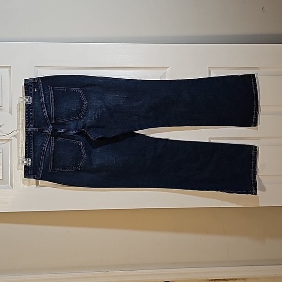 Tommy Hilfiger Snap Button Fly High Waist Wide Leg Bootcut Blue Jeans Size 12 - Picture 2 of 10